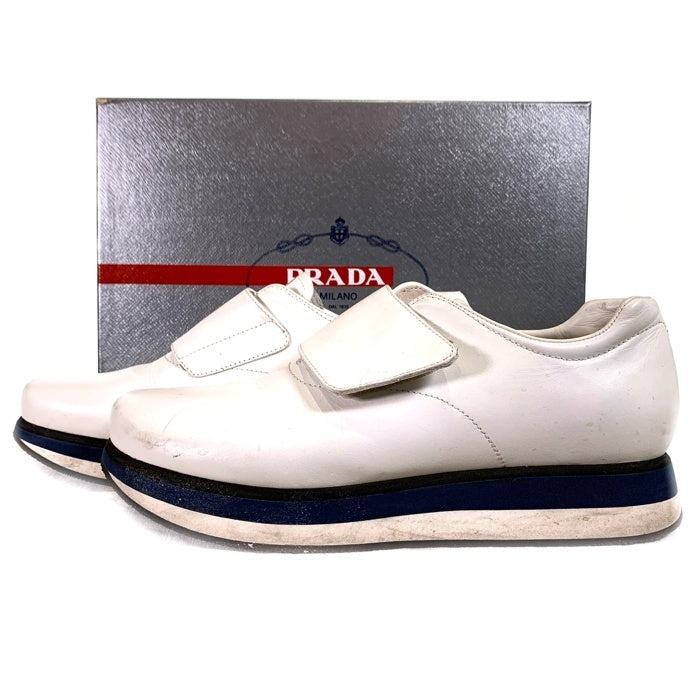 PRADA SPORT プラダスポーツ ベルクロ レザースリッポン スニーカー ホワイト 40 2351 Size 7 (25.5-26cm相当) 福生店