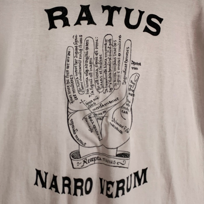 RATS ラッツ TENDERLOIN テンダーロイン RATSU NARROW VERUM 半袖 プリントTシャツ ホワイト Size M 福生店