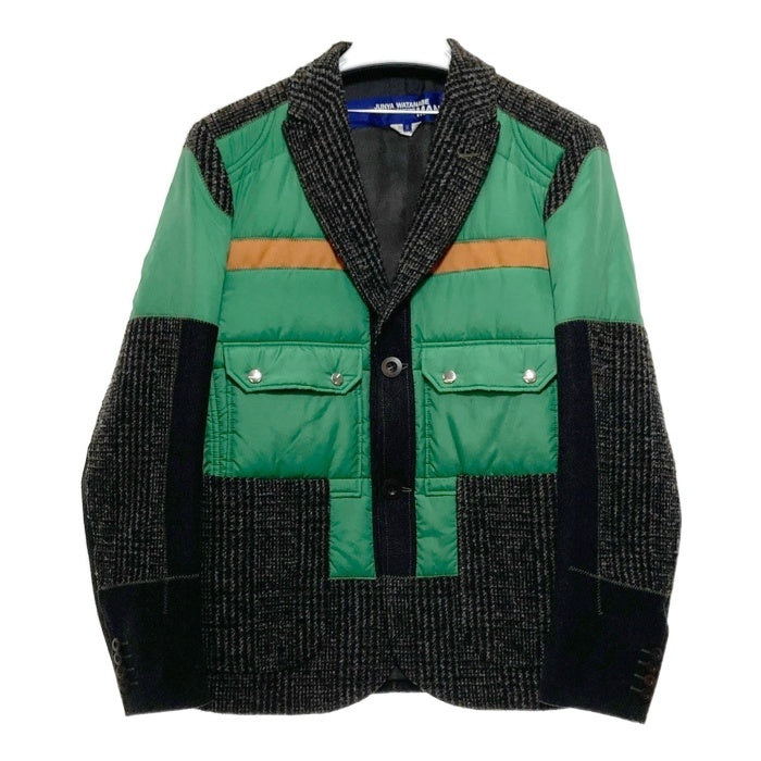 JUNYA WATANABE COMME des GARCONS MAN ジュンヤワタナベ コムデギャルソンマン ナイロン切替 ウール モヘア 2B テーラードジャケット ブラウン グリーン WF-J008 AD2020 Size S 瑞穂店
