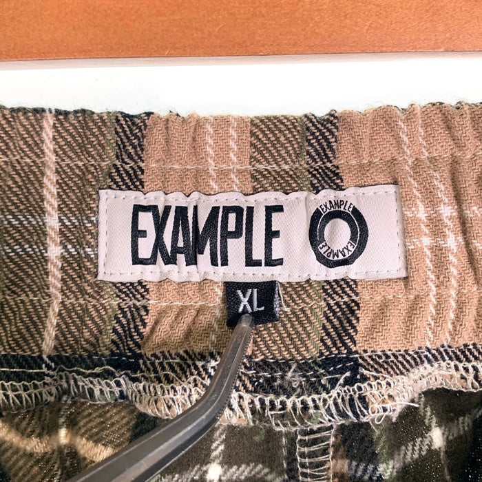 EXAMPLE エグザンプル EX CHECK SAROUEL SHORTS チェック サルエルショーツ ベージュ Size XL 福生店