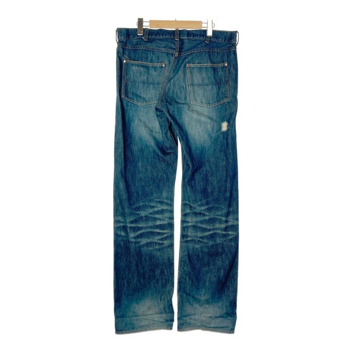 NUMBER(N)INE ナンバーナイン ダメージ加工 デニムパンツ 裏地ロゴ総柄 インディゴ size4 瑞穂店