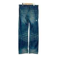 NUMBER(N)INE ナンバーナイン ダメージ加工 デニムパンツ 裏地ロゴ総柄 インディゴ size4 瑞穂店