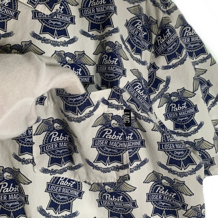 Pabst Blue Ribbon パブストブルーリボン LOSER MACHINE ルーザーマシーン 半袖 シャツ ホワイト ブルー Size M 福生店