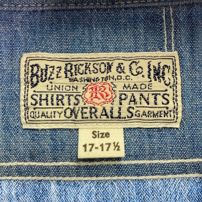 BUZZ RICKSON'S バズリクソンズ BR25995 シャンブレーワーク 長袖シャツ インディゴ size17-17・1/2 瑞穂店