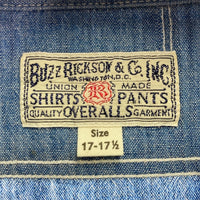 BUZZ RICKSON'S バズリクソンズ BR25995 シャンブレーワーク 長袖シャツ インディゴ size17-17・1/2 瑞穂店