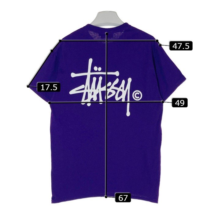 STUSSY ステューシー ロゴ 両面プリント Tシャツ パープル sizeS 瑞穂店