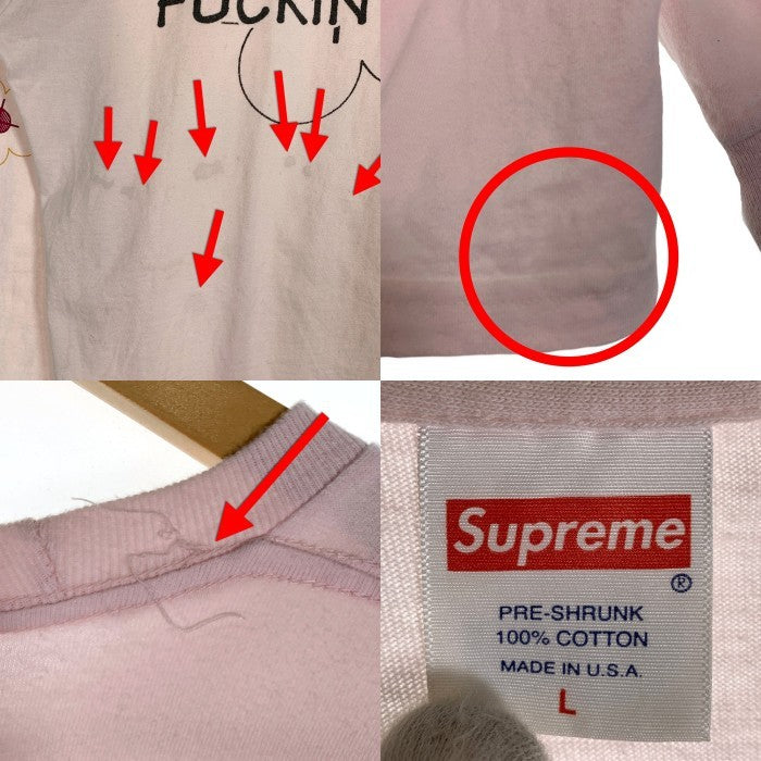 SUPREME シュプリーム 17SS Been Hit L/S Tee ボーンヒット プリント ロングスリーブTシャツ ライトピンク Size L 福生店
