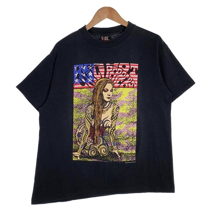 90's Red Hot Chili Peppers レッドホットチリペッパーズ Frank Kozik プリントTシャツ ブラック 1992コピーライト Giant by Tee Jays Size XL 福生店