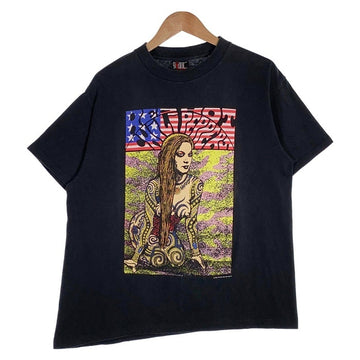 90's Red Hot Chili Peppers レッドホットチリペッパーズ Frank Kozik プリントTシャツ ブラック 1992コピーライト Giant by Tee Jays Size XL 福生店