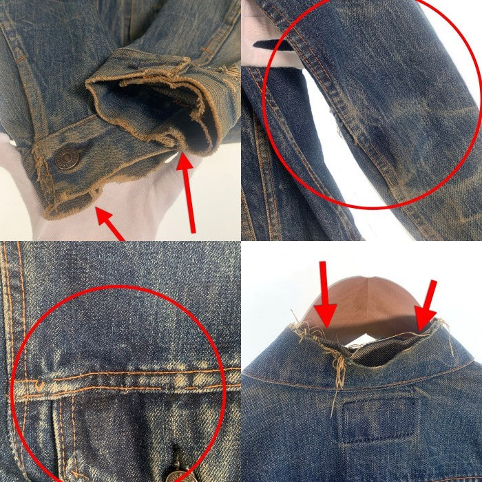 60's 70's Levi's リーバイス ボタン裏524 不均等V ビッグE BIG E 4thモデル トラッカーデニムジャケット インディゴ 70505-0217 USA製 Size 40 福生店