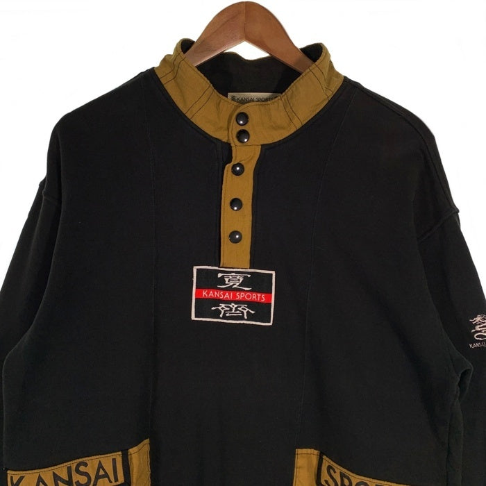 KANSAI SPORTS カンサイスポーツ ハーフスナップ プルオーバースウェット ブラック Size L 福生店