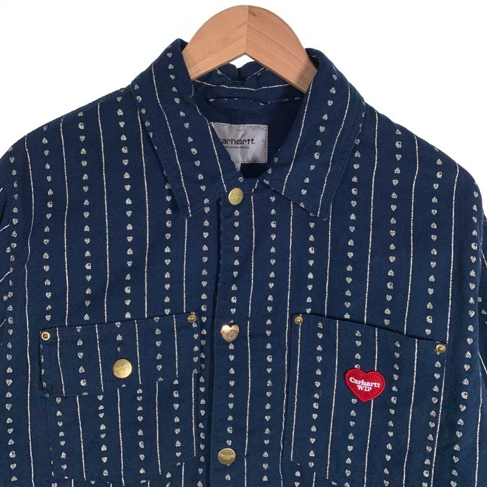 Carhartt WIP カーハートワークインプログレス DREWE CHORE COAT ドリューチョアコート カバーオール ストライプ ネイビー I034823.2RU Size S 福生店