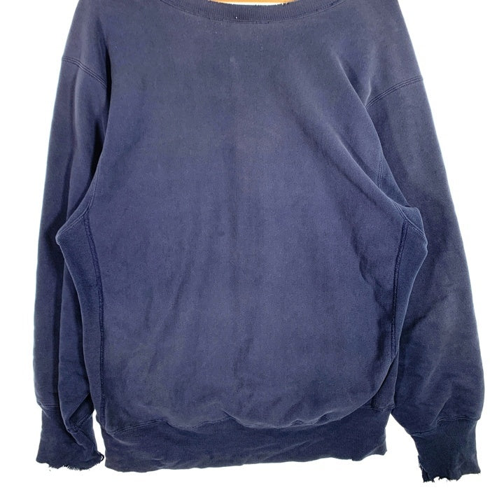90's Champion チャンピオン リバースウィーブ クルーネックスウェットトレーナー ネイビー ボロ Size XL 福生店