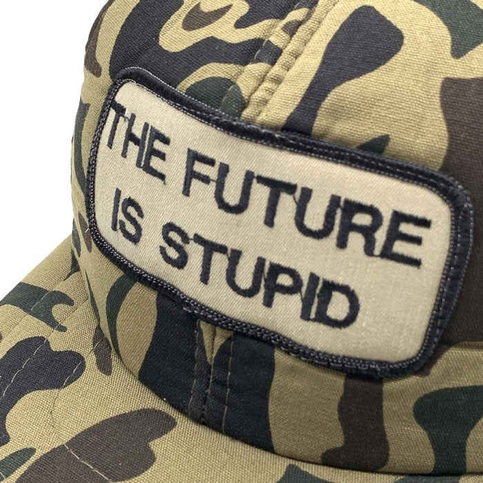 90's Jenny Holzer ジェニー・ホルツァー THE FUTURE IS STUPID ワッペン カモフラージュ 中綿キャップ イヤーフラップ タグなし 福生店