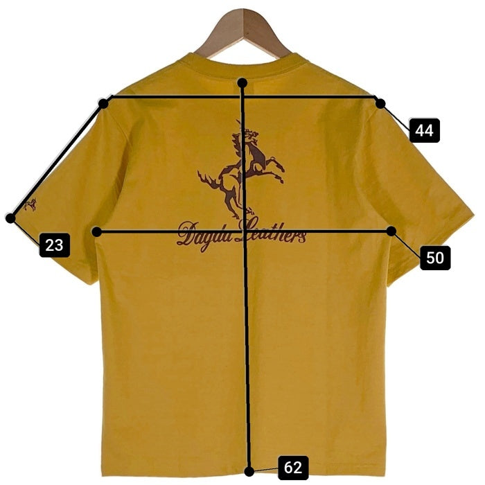Dagda Leathers ダグダレザーズ プリント ポケットTシャツ 袖刺繡 マスタード 旧マッコイ 滝沢氏 2 Size M 福生店
