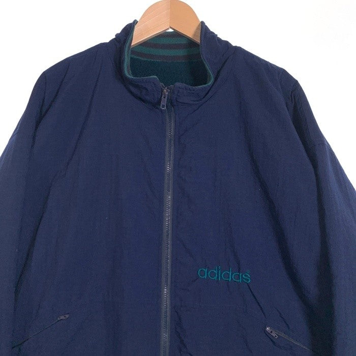 90`s Adidas アディダス ジップアップ ナイロン ジャケット ネイビー Size nL 福生店