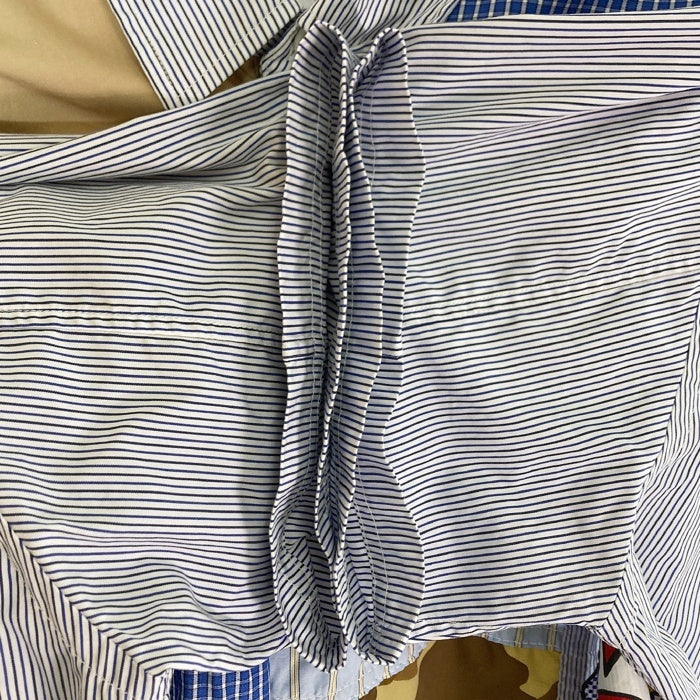 JUNYA WATANABE MAN ジュンヤワタナベマン WK-B028 AD2022 Roy Lichetenstein ロイ・リキテンスタイン パッチワーク コミック調 半袖シャツ ブルー sizeM 瑞穂店