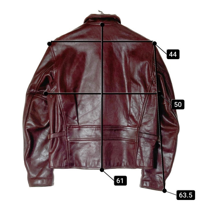 Longhorn Leather ロングホーンレザー シングル ライダースジャケット ブラウン size34 瑞穂店