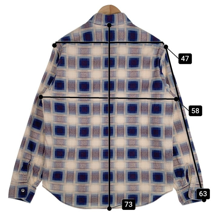 Subculture サブカルチャー COTTON CHECK SHIRT コットン チェック 長袖 シャツ ブルー SCTP-A2605 Size 2 福生店