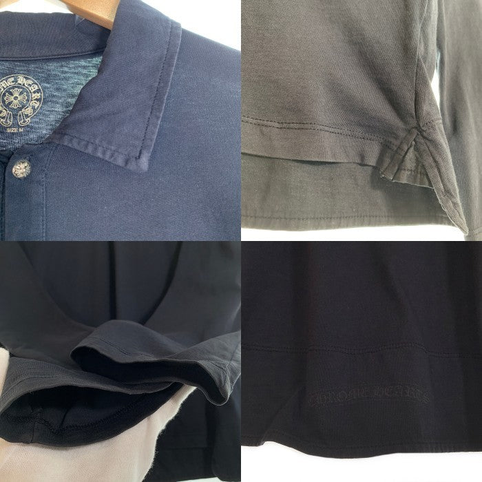 CHROME HEARTS クロムハーツ クロスボールボタン 長袖 ポロシャツ ブラック Size M 福生店