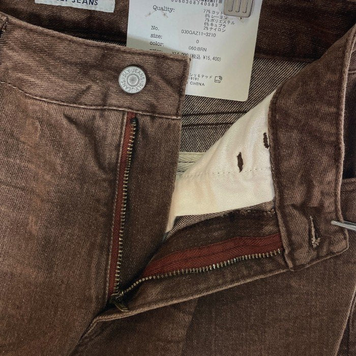 SLY スライ 030GAZ11-3210 CRACK WASH LW DENIM クラックウォッシュローウエストデニムパンツ ブラウン size0 瑞穂店