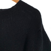 UNUSED アンユーズド 3g crew neck damage knit ダメージ加工 ウールニットセーター ブラック US1925 Size 4 福生店