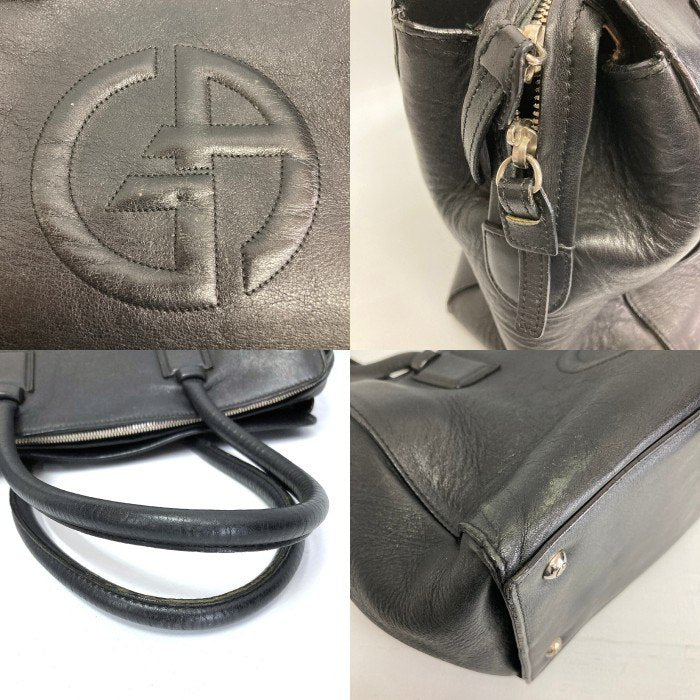 GIORGIO ARMANI ジョルジオアルマーニ レザー トートバッグ ブラック 瑞穂店