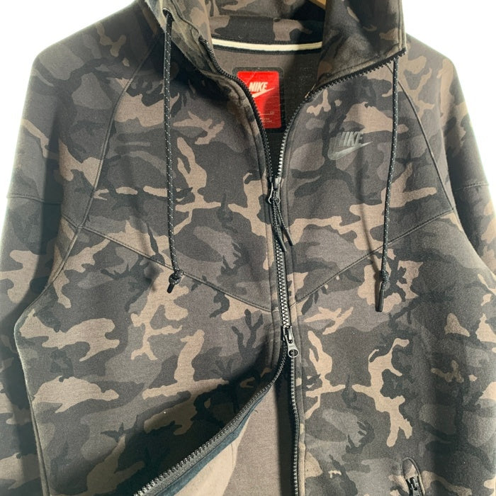 NIKE ナイキ カモフラ テック フリース パーカー ブラック カモ Size S 福生店