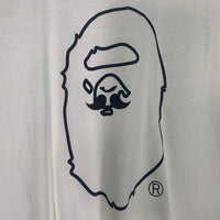 Mr.BATHING APE ミスターベイシングエイプ プリントTシャツ ホワイト 前Vガゼット 007CSF301001X Size L 福生店