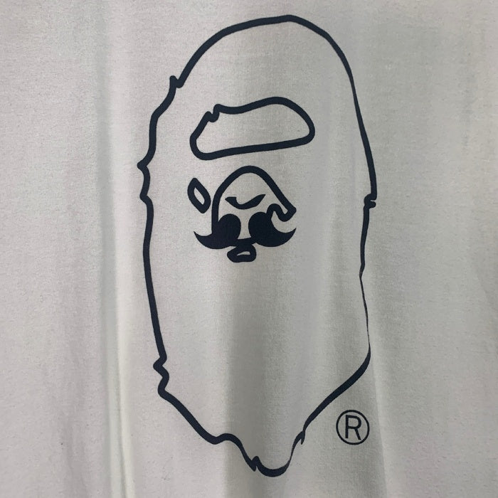 Mr.BATHING APE ミスターベイシングエイプ プリントTシャツ ホワイト 前Vガゼット 007CSF301001X Size L 福生店