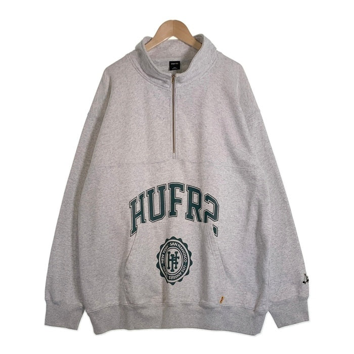 HUF ハフ FR2 ハーフジップ スウェット アッシュグレー Size 2XL 福生店