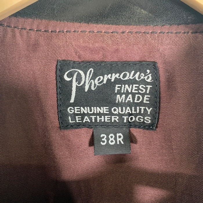 Pherrow's フェローズ SJ88 ホースハイド スポーツジャケット ブラック TALON Size 38R 福生店