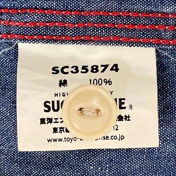SUGAR CANE シュガーケーン シャンブレー 半袖ワークシャツ インディゴ sizeL 瑞穂店