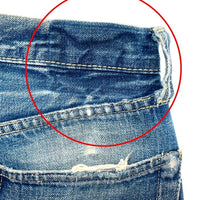 DENIME ドゥニーム 推定旧ドゥニーム コインポケット耳付き Vステッチ 月桂樹ボタン セルビッジ デニムパンツ ライトインディゴ size- 瑞穂店