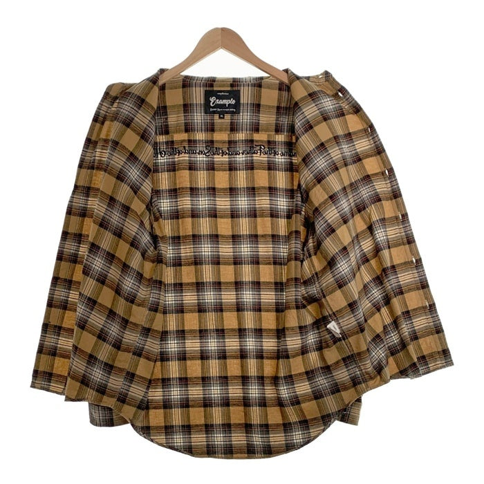 EXAMPLE エグザンプル BB BEAR CHECK SHIRTS 長袖 シャツ ベージュ Size XL 福生店