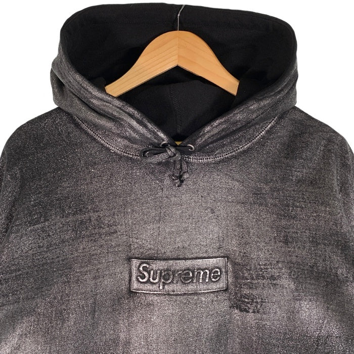 SUPREME シュプリーム 24SS MM6 Maison Margiela メゾンマルジェラ Foil Box Logo Hooded Sweatshirt フォイルボックスロゴ プルオーバースウェットパーカー ブラック Size XXL 福生店