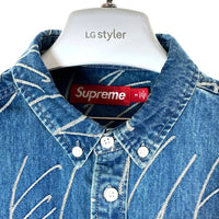 Supreme シュプリーム 23FW Handwriting Jacquard Denim Shirt ジャガード デニムシャツ インディゴ sizeM 瑞穂店