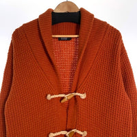 BURBERRY BLACK LABEL バーバリーブラックレーベル ショールカラーウールカーディガン オレンジ Size 3 福生店
