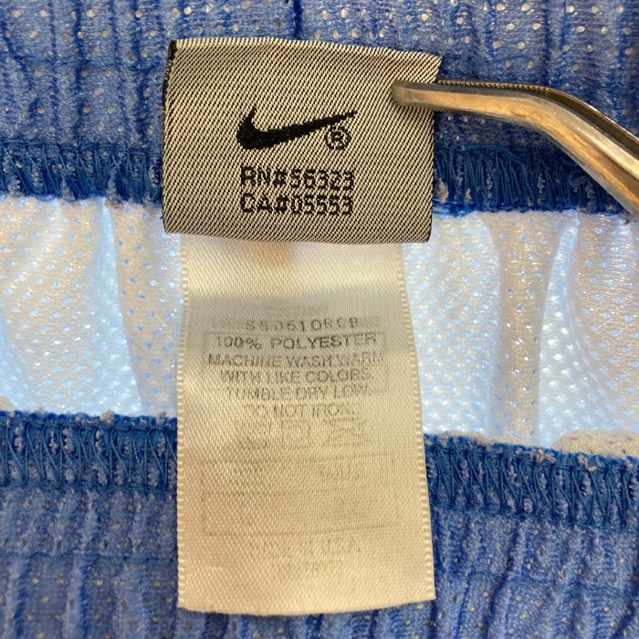NIKE ナイキ USA製 バスケットボールハーフメッシュパンツ ホワイト×ライトブルー sizeL 瑞穂店