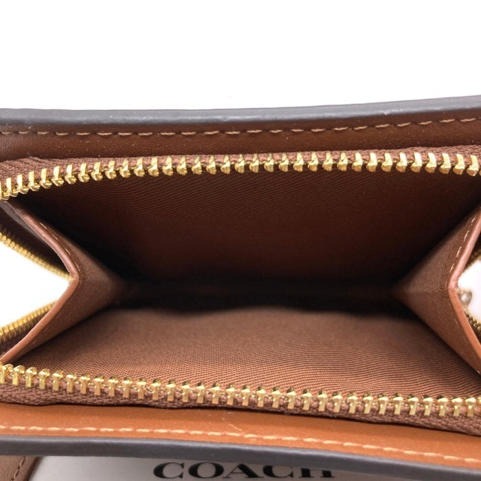 COACH コーチ C3309 シグネチャーキャンバス スナップウォレット 二つ折り財布 ブラウン 瑞穂店
