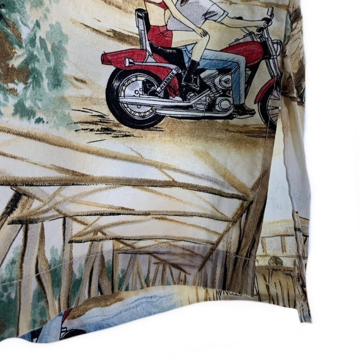 Harley-Davidson ハーレーダビッドソン コットン アロハシャツ 半袖 総柄プリント Size S 福生店