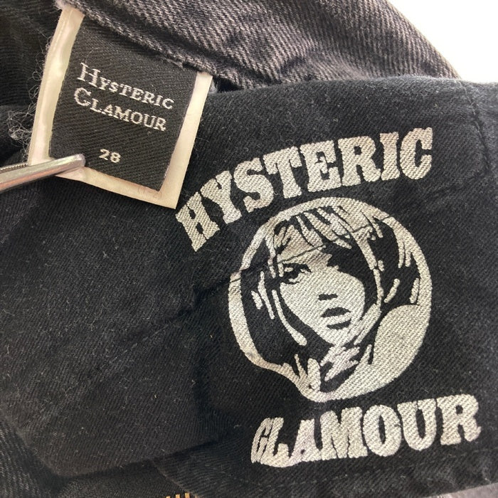 HYSTERIC GLAMOUR ヒステリックグラマー 23AW 01233AP01 GUITAR GIRL ギターガール センタースリット デニムパンツ ブラック size28 瑞穂店
