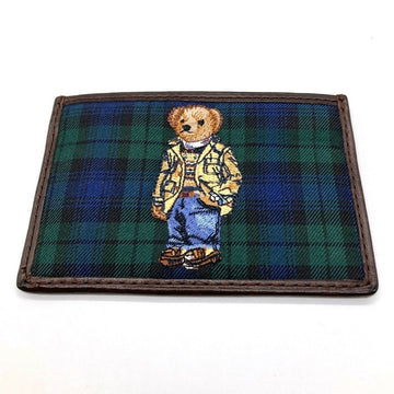 Polo Ralph Lauren ポロラルフローレン ポロベア ギンガムチェック カードケース ブラウン×グリーン 瑞穂店