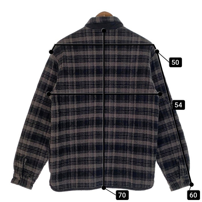 SUPREME シュプリーム 19AW Quilted Plaid Zip Up Shirt キルテッドプラッドジップアップシャツ チェック柄 ブラック Size S 福生店