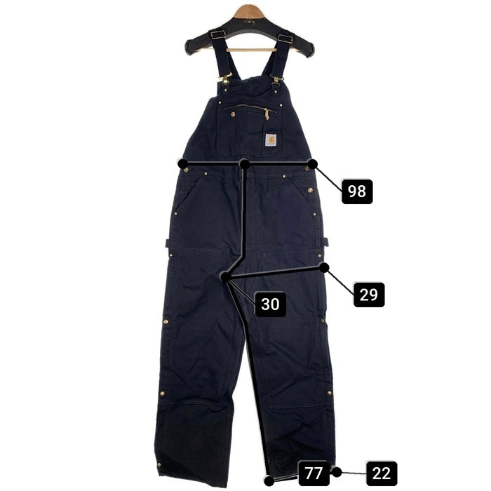 CARHARTT カーハート Loose Fit Firm Duck Zip to Thigh Bib Overalls ダック オーバーオール R37BLK ブラック Size 38×32 福生店