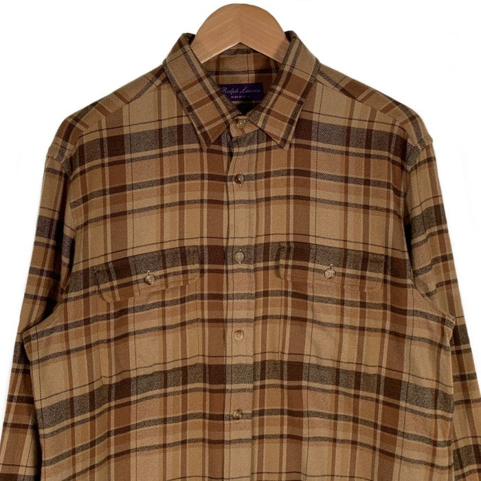 Ralph Lauren ラルフローレン パープルレーベル チェック フランネルシャツ ベージュ Size M 相当 福生店