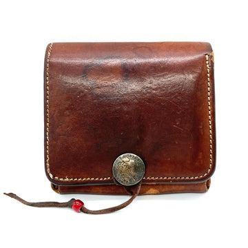 Koudelka Leather クーデルカレザー コンチョ付き サドルレザー 二つ折り財布 ブラウン 瑞穂店