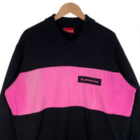 SUPREME シュプリーム 17AW Polo Crewneck ポロクルーネック スウェットトレーナー ブラック ピンク Size L 福生店