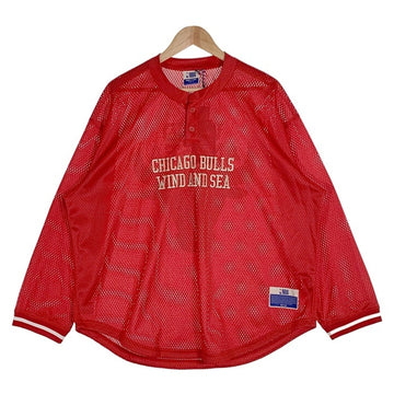 WIND AND SEA ウィンダンシー NBA CHICAGO BULLS シカゴブルズ Mesh Long Sleeve Top メッシュロングスリーブトップ レッド Size M 福生店