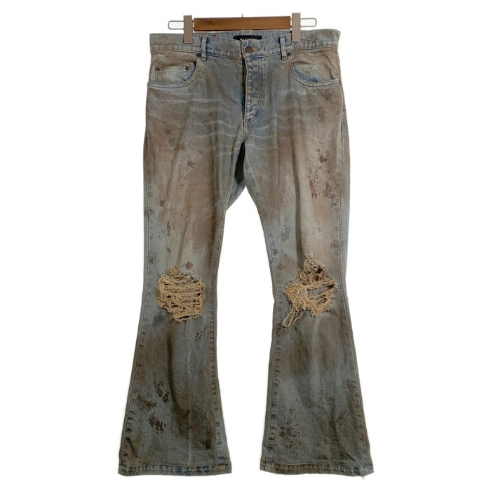 MLVINCE メルヴィンス 23AW DISTRESSED FLARE JEANS ダメージ加工 フレアデニムパンツ グレー Size 32 福生店